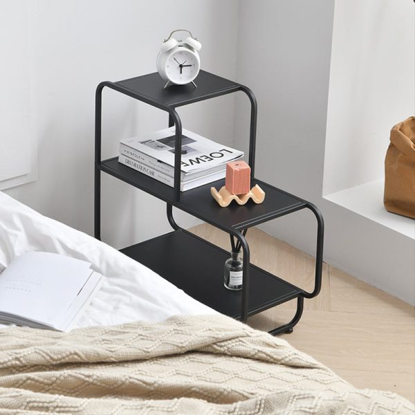 Contemporary Nordic Rectangular Iron Side Table 3-Tier Storage Shelves For Living Room - Image 3