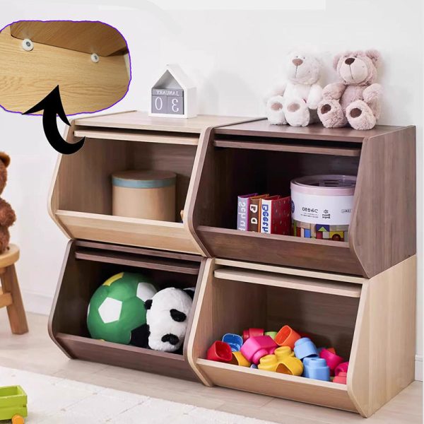 Contemporary Nordic Solid Wood Modular Cube Storage Cabinet Books Toys & Snacks Multi-Layer Organizer With Doors For Bedroom & Living Room - Image 6
