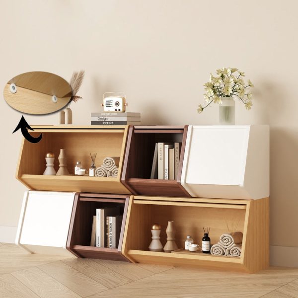 Contemporary Nordic Solid Wood Modular Cube Storage Cabinet Books Toys & Snacks Multi-Layer Organizer With Doors For Bedroom & Living Room - Image 8