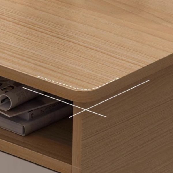 Modern Minimalist Rectangular Wood Density Plate Coffee Table For Living Room - Image 6