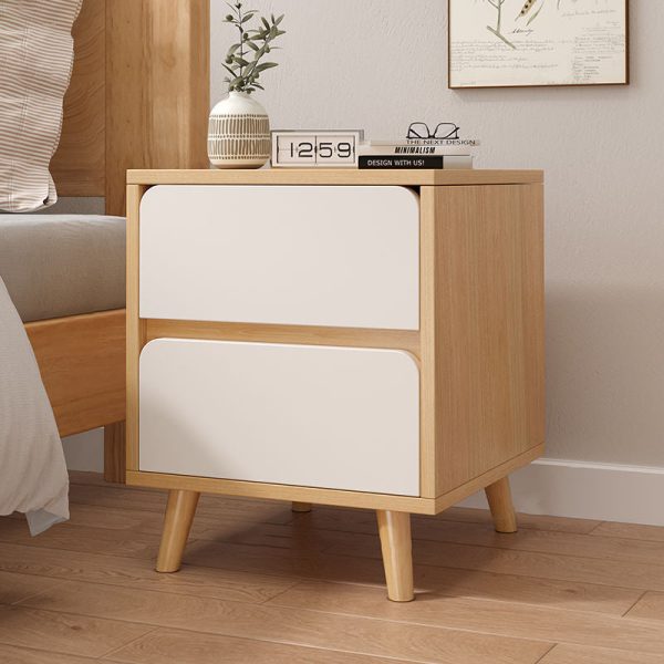 Modern Minimalist Square Rectangular Wood Nightstand 1/2/3 Drawer For Bedroom - Image 11