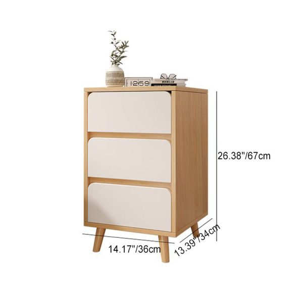 Modern Minimalist Square Rectangular Wood Nightstand 1/2/3 Drawer For Bedroom - Image 8