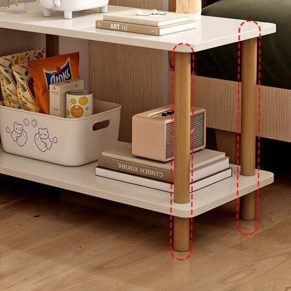 Modern Minimalist Rectangular Square Wooden Side Table 3-Tier For Living Room - Image 8