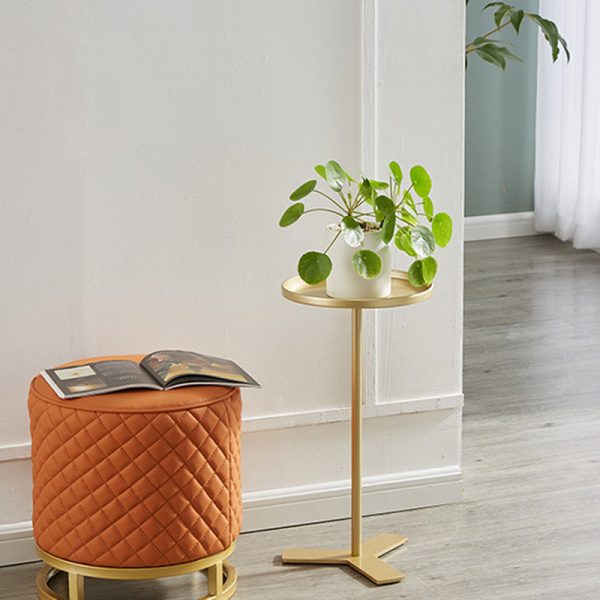 Contemporary Scandinavian Round Triangle Iron Side Table For Living Room - Image 12