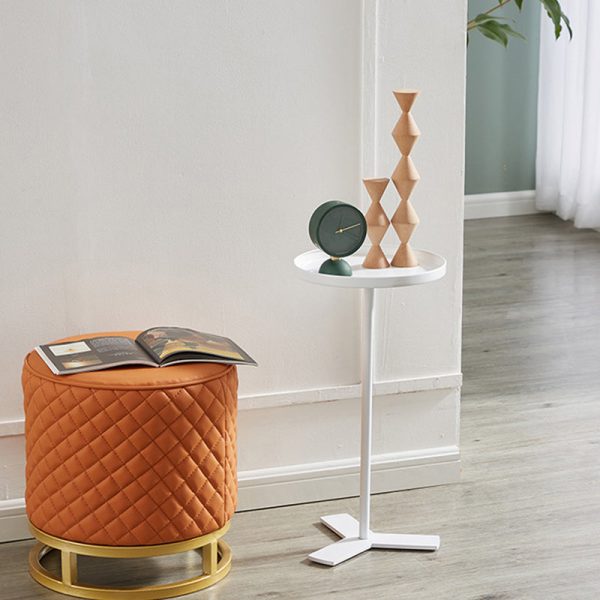Contemporary Scandinavian Round Triangle Iron Side Table For Living Room - Image 11