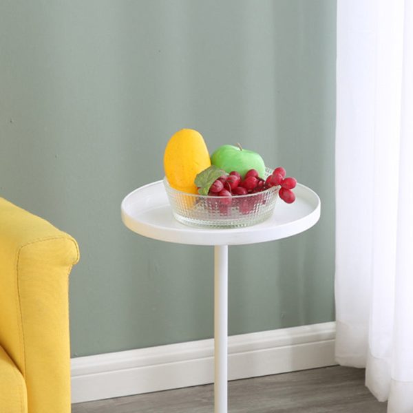 Contemporary Scandinavian Round Triangle Iron Side Table For Living Room - Image 8