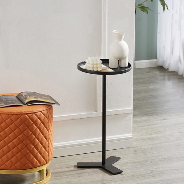 Contemporary Scandinavian Round Triangle Iron Side Table For Living Room - Image 10