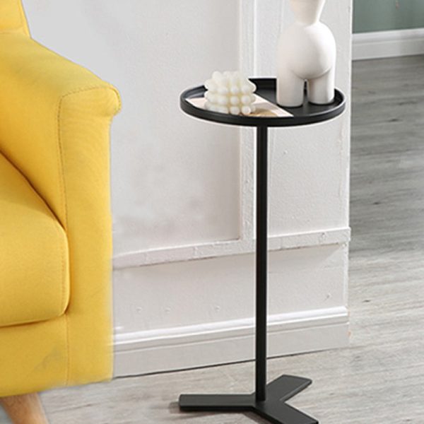 Contemporary Scandinavian Round Triangle Iron Side Table For Living Room - Image 9