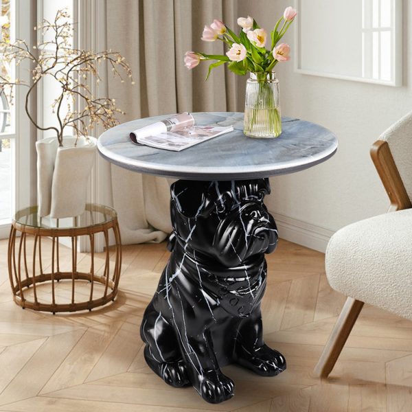 Contemporary Creative Bulldog Puppy Resin Hyper Crystalline Rock End Table For Living Room - Image 20
