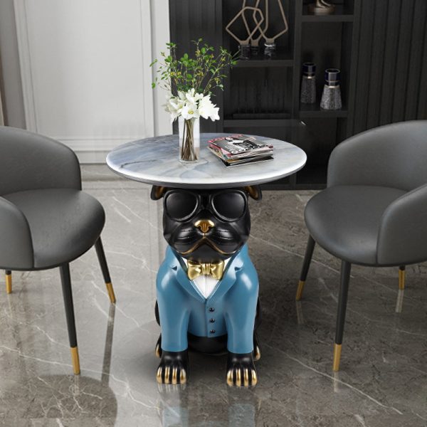Contemporary Creative Bulldog Puppy Resin Hyper Crystalline Rock End Table For Living Room - Image 15