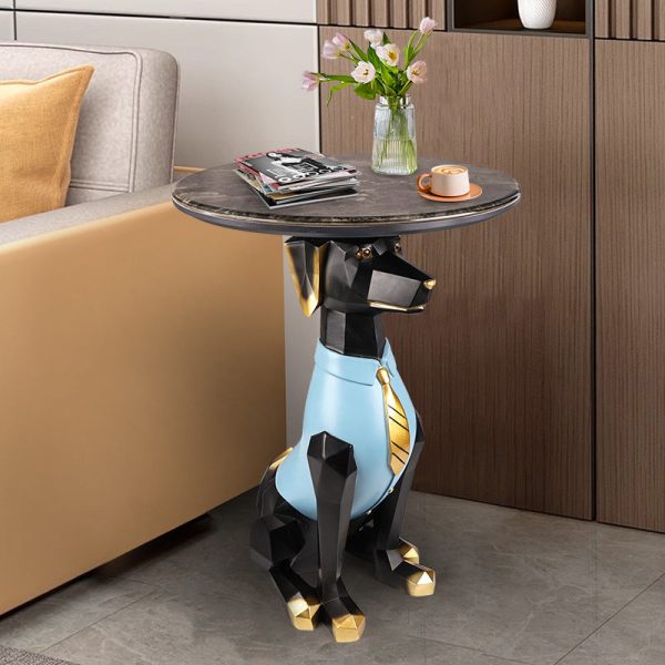Contemporary Creative Bulldog Puppy Resin Hyper Crystalline Rock End Table For Living Room - Image 18