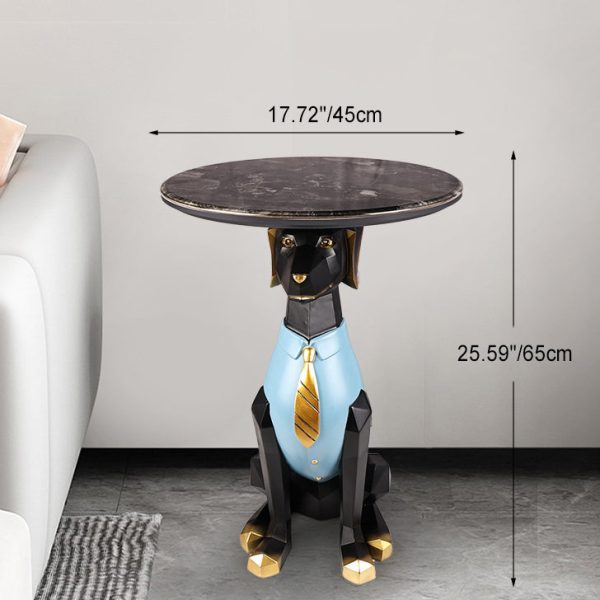 Contemporary Creative Bulldog Puppy Resin Hyper Crystalline Rock End Table For Living Room - Image 7