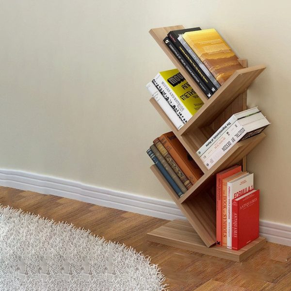 Contemporary Creative Tree Rectangle Wood Bookshelves 5/9 Tier For Home Office - Image 33