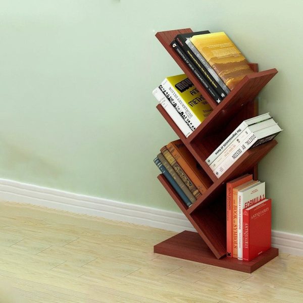 Contemporary Creative Tree Rectangle Wood Bookshelves 5/9 Tier For Home Office - Image 35