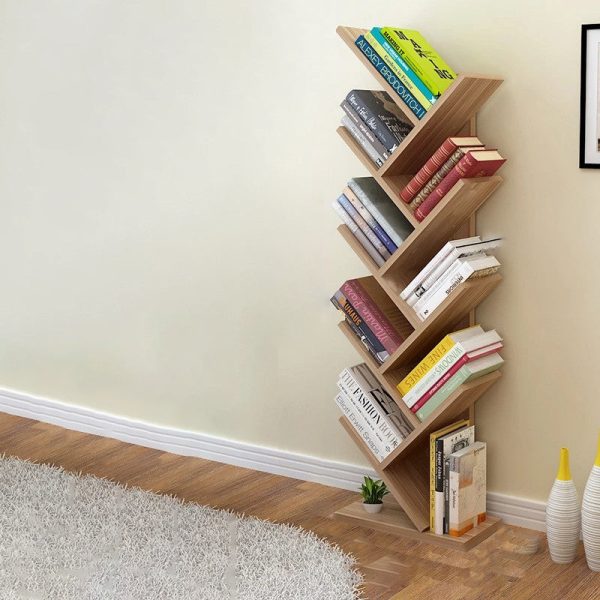 Contemporary Creative Tree Rectangle Wood Bookshelves 5/9 Tier For Home Office - Image 26
