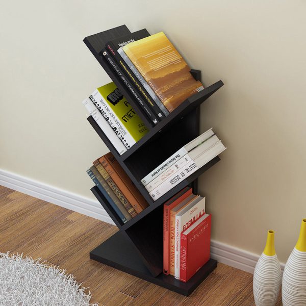 Contemporary Creative Tree Rectangle Wood Bookshelves 5/9 Tier For Home Office - Image 2