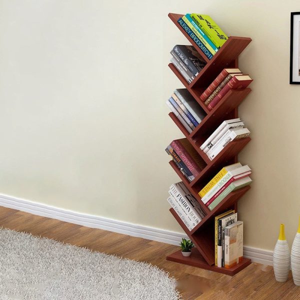 Contemporary Creative Tree Rectangle Wood Bookshelves 5/9 Tier For Home Office - Image 29
