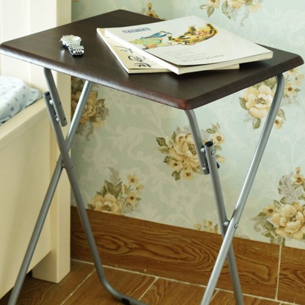 Modern Minimalist Foldable Rectangular Density Plate Steel Side Table For Living Room - Image 5