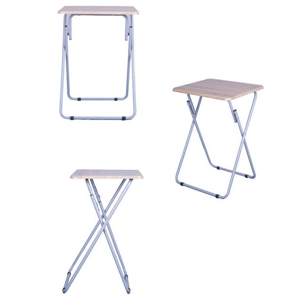 Modern Minimalist Foldable Rectangular Density Plate Steel Side Table For Living Room - Image 6