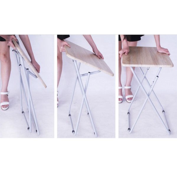 Modern Minimalist Foldable Rectangular Density Plate Steel Side Table For Living Room - Image 7
