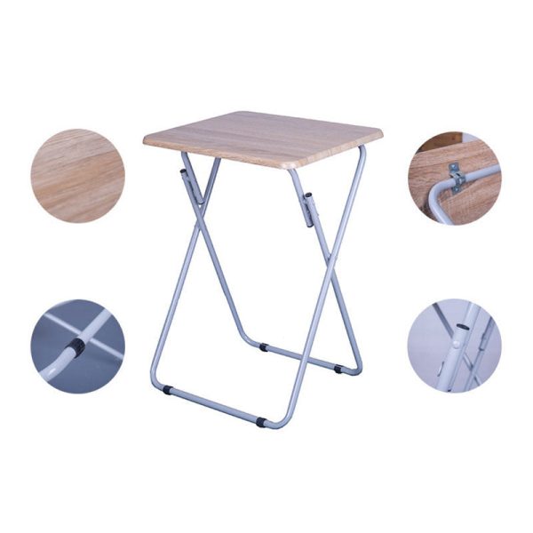 Modern Minimalist Foldable Rectangular Density Plate Steel Side Table For Living Room - Image 10