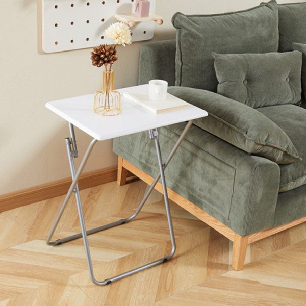 Modern Minimalist Foldable Rectangular Density Plate Steel Side Table For Living Room - Image 3