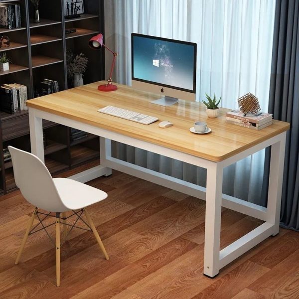 Modern Minimalist Rectangular Grain Plate Steel Desk For Home Office - Image 26