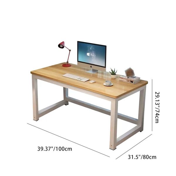 Modern Minimalist Rectangular Grain Plate Steel Desk For Home Office - Image 8