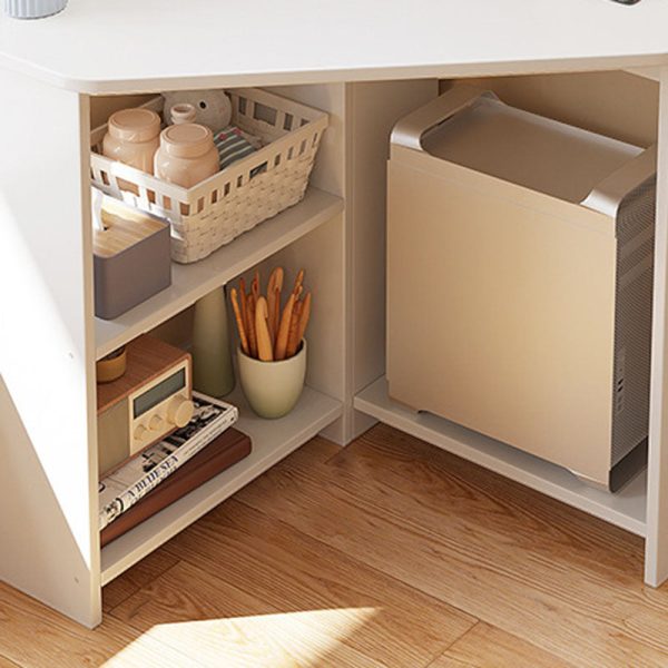 Modern Minimalist Triangle Curved Density Board Desk For Home Office - Image 7