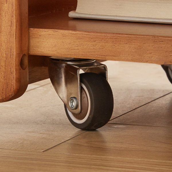 Traditional Rustic Removable Rectangular Wood Glass Side Table 2-Tier For Living Room - Image 7