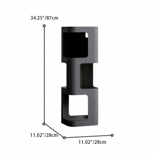 Contemporary Scandinavian Cream Rectangular Cylindrical Carbon Steel Side Table 3-Tier For Living Room - Image 4