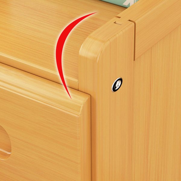 Modern Minimalist Square Bamboo Density Board Cloak Rack Nightstand 1/3 Drawer For Bedroom - Image 5