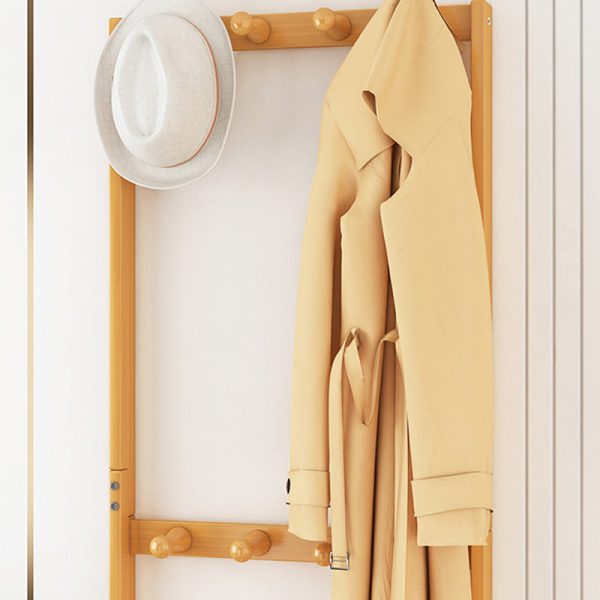 Modern Minimalist Square Bamboo Density Board Cloak Rack Nightstand 1/3 Drawer For Bedroom - Image 6