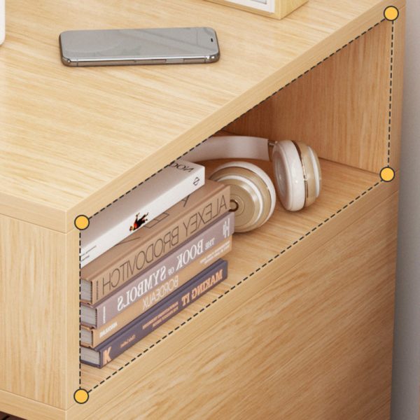 Modern Minimalist Rectangular Artificial Panel Nightstand 1/2 Drawer For Bedroom - Image 7