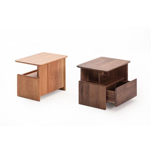 Traditional Vintage Square Rectangle Wood Nightstand 1-Drawer For Bedroom - Image 8