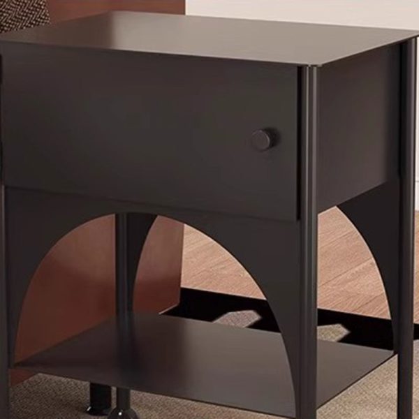 Modern Minimalist Rectangular Iron Nightstand 1-Cabinet For Bedroom - Image 5