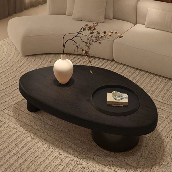 Modern Minimalist Alien Triangle Wood Iron Coffee Table 1-Storage For Living Room - Image 8