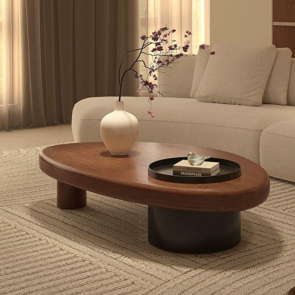 Modern Minimalist Alien Triangle Wood Iron Coffee Table 1-Storage For Living Room - Image 10