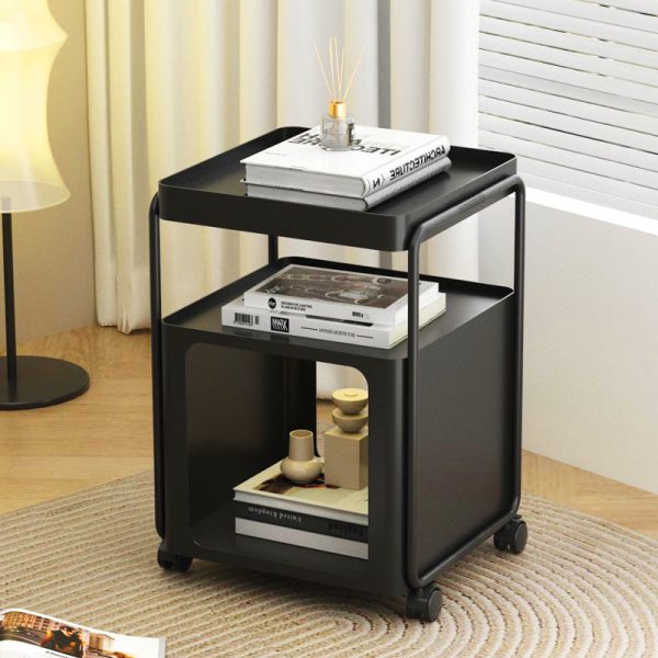 Modern Minimalist Cream Removable Square Rectangular Iron Side Table 3-Tier For Living Room - Image 14