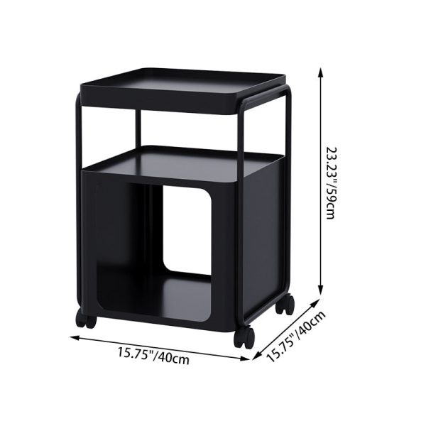 Modern Minimalist Cream Removable Square Rectangular Iron Side Table 3-Tier For Living Room - Image 5