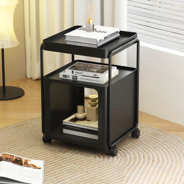 Modern Minimalist Cream Removable Square Rectangular Iron Side Table 3-Tier For Living Room - Image 3