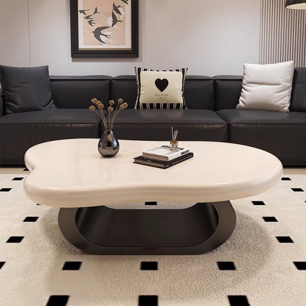 Contemporary Nordic Cloud Shape Alien Irregular Oval Iron Rock Slab Coffee Table For Living Room - Image 2