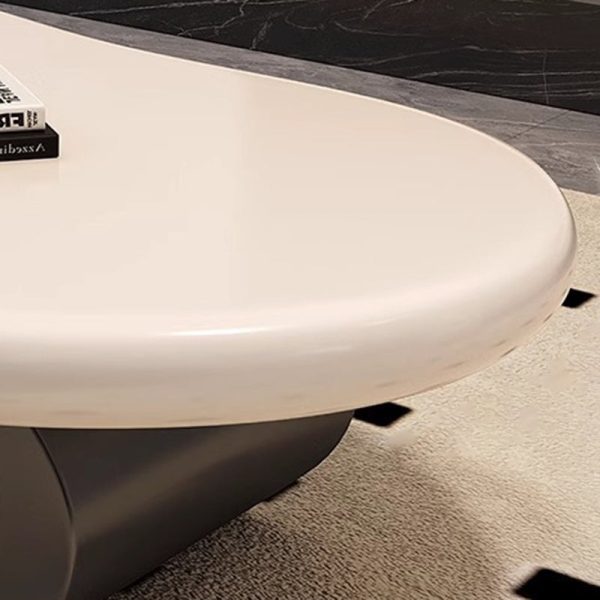Contemporary Nordic Cloud Shape Alien Irregular Oval Iron Rock Slab Coffee Table For Living Room - Image 9
