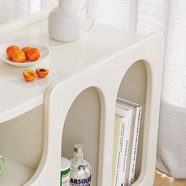 Contemporary Nordic Cream Removable Rectangular Artificial Panel Rock Slab Side Table 1-Drawer For Living Room - Image 7