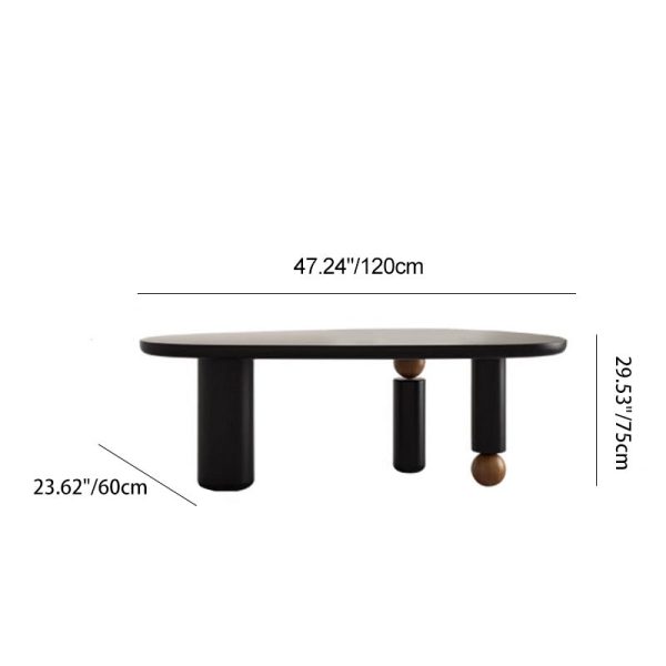 Modern Mid-Century Alien Oval Pine Coffee Table For Living Room - Image 4