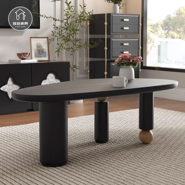Modern Mid-Century Alien Oval Pine Coffee Table For Living Room - Image 10