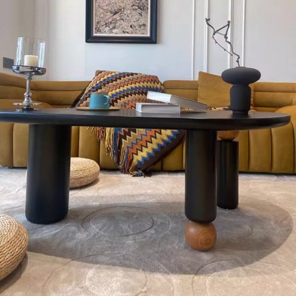Modern Mid-Century Alien Oval Pine Coffee Table For Living Room - Image 2