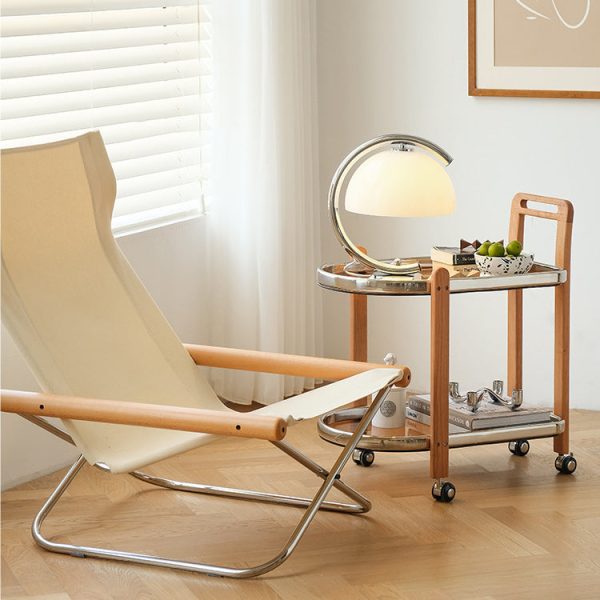 Modern Minimalist Removable Oval Cherry Wood Glass Side Table 2-Tier For Living Room - Image 23