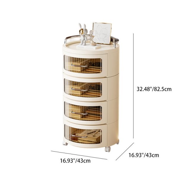 Contemporary Scandinavian Removable Round Cylinder PP ABS PET 1/2/3/4 Drawer For Living Room - Image 7