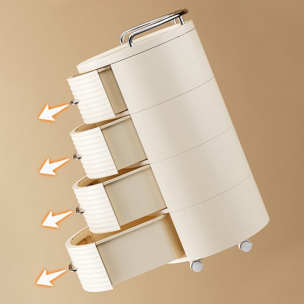Contemporary Scandinavian Removable Round Cylinder PP ABS PET 1/2/3/4 Drawer For Living Room - Image 9